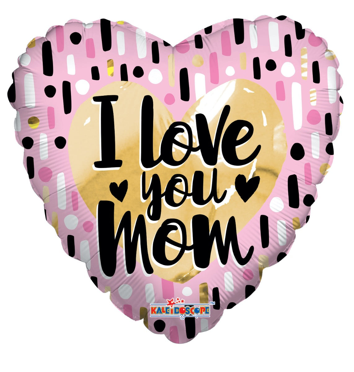 I Love You MOM Gold & Pink Foil Balloon 18"