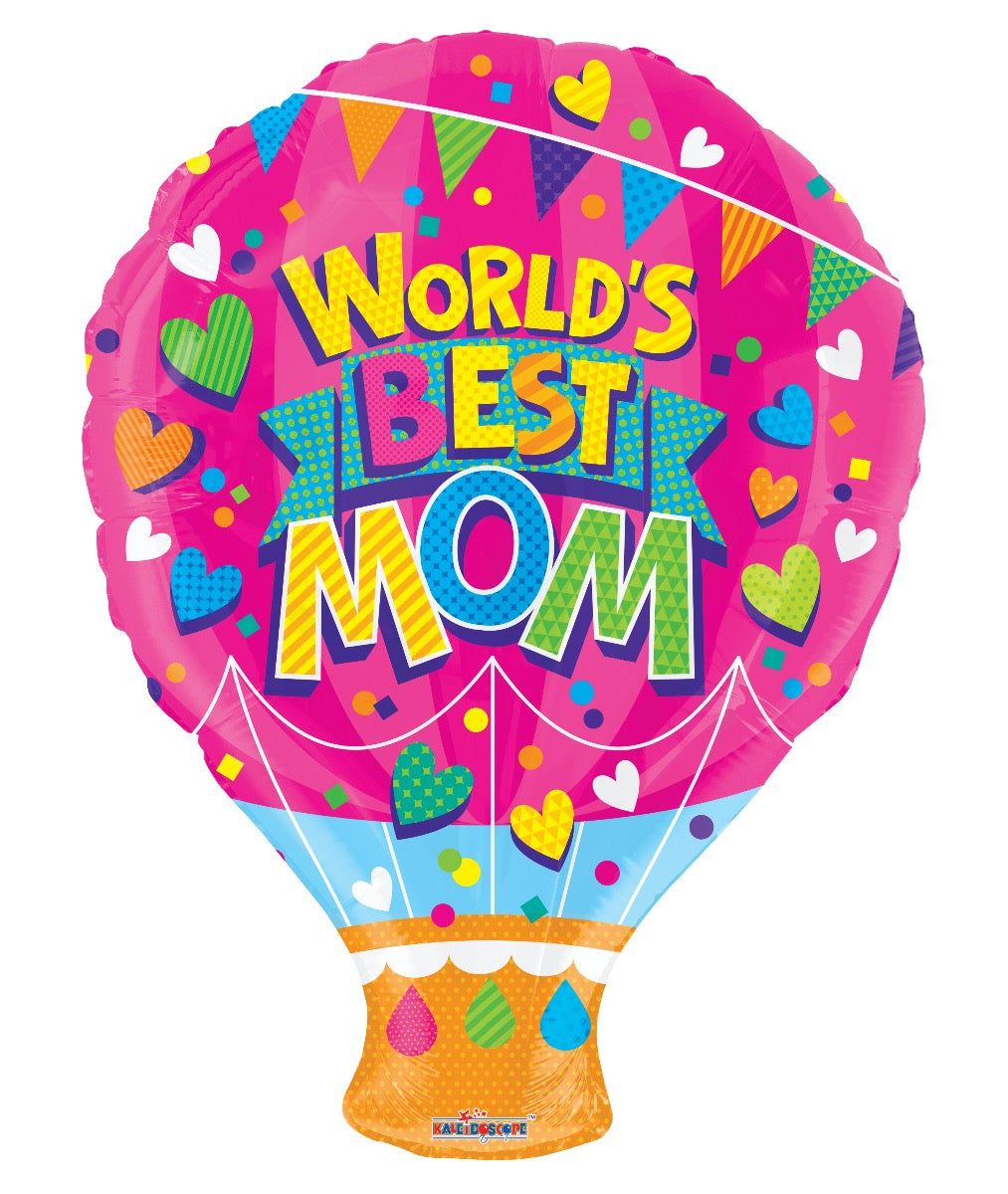 World's Best Mom Hot Air Balloon Shape Foil 18"