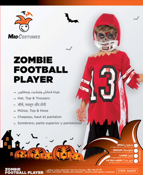 Zombie Footballer Kids Halloween Costume