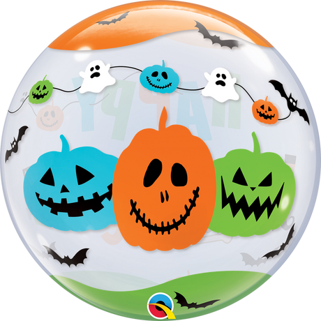 Round Halloween Fun Font Bubble Balloon 22"