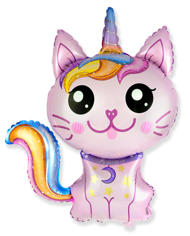 Fuchsia Caticorn Foil Balloon 35"