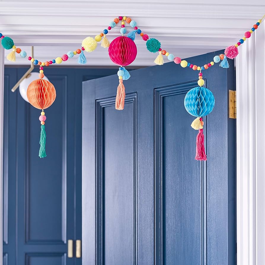 Boho Pom Poms Garland