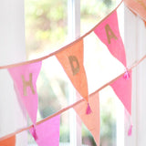 Pink Happy Birthday Fabric Bunting