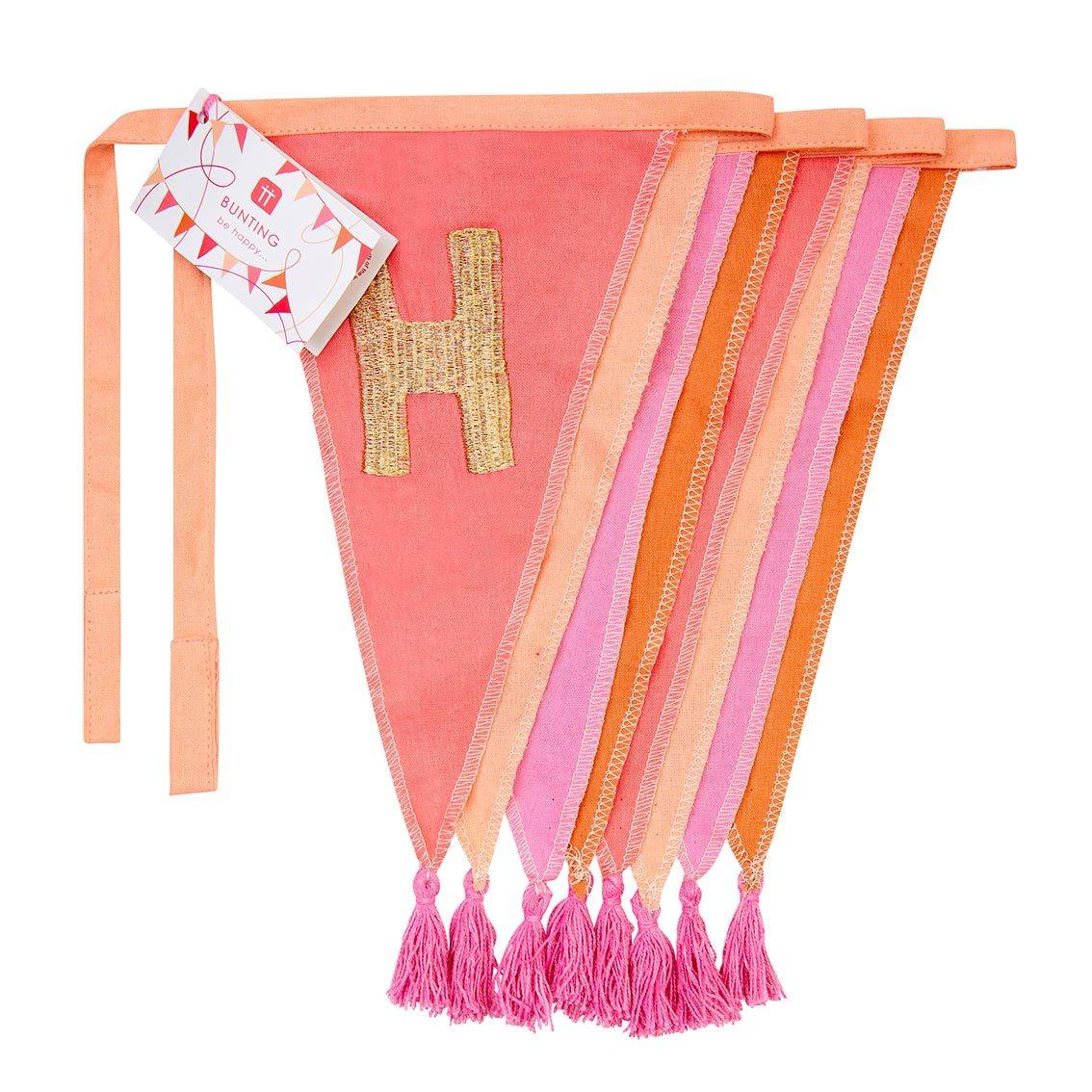 Pink Happy Birthday Fabric Bunting