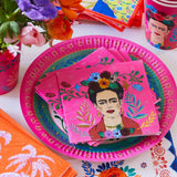 Pink Frida Kahlo Cocktail Napkin