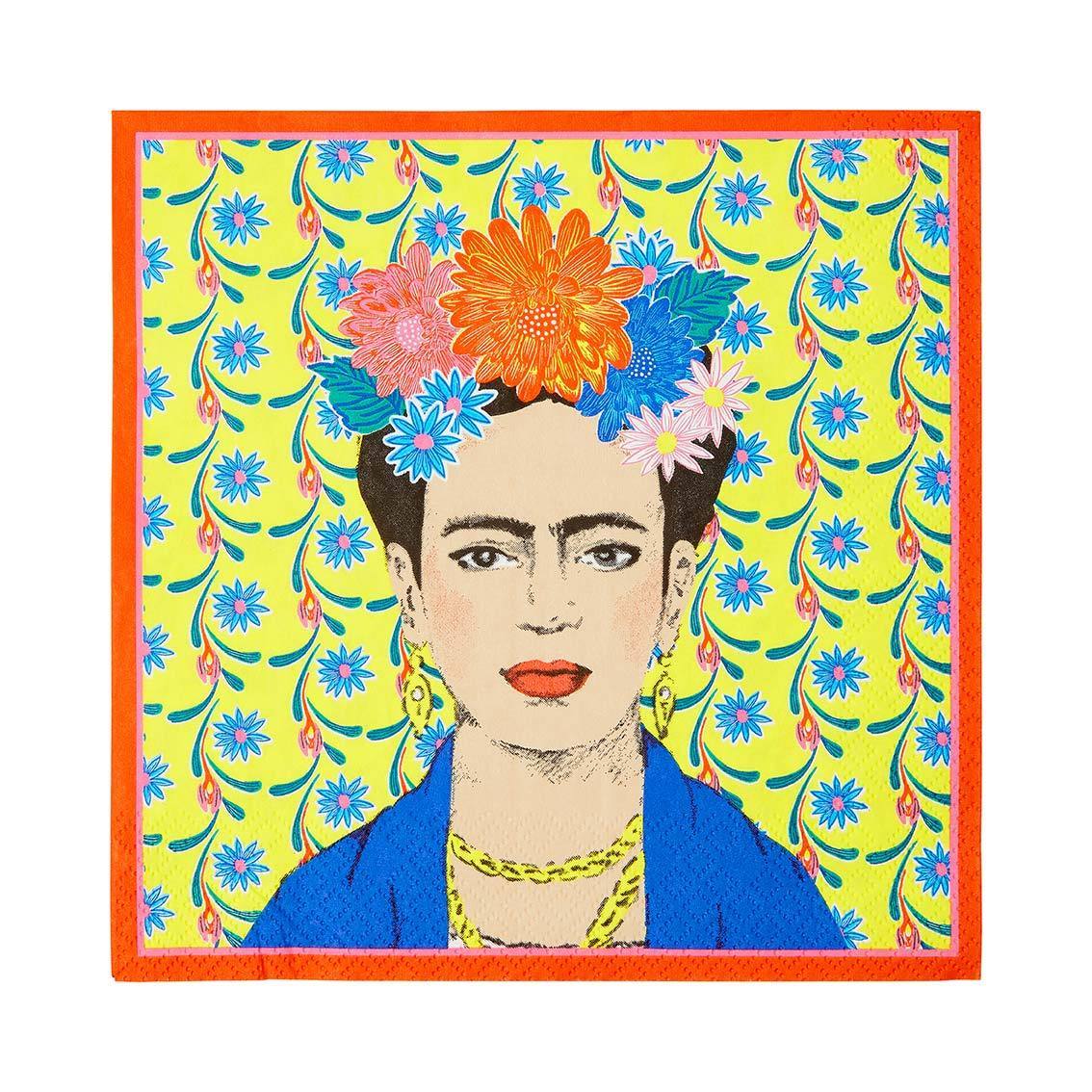 Yellow Frida Kahlo Paper Napkins