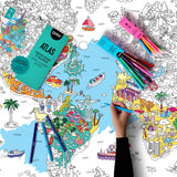 Set of Giant Poster Atlas with 16 Ultra Washable Markers