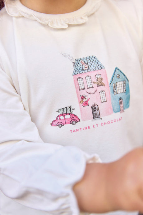 T-SHIRT Plum Illustration Country House