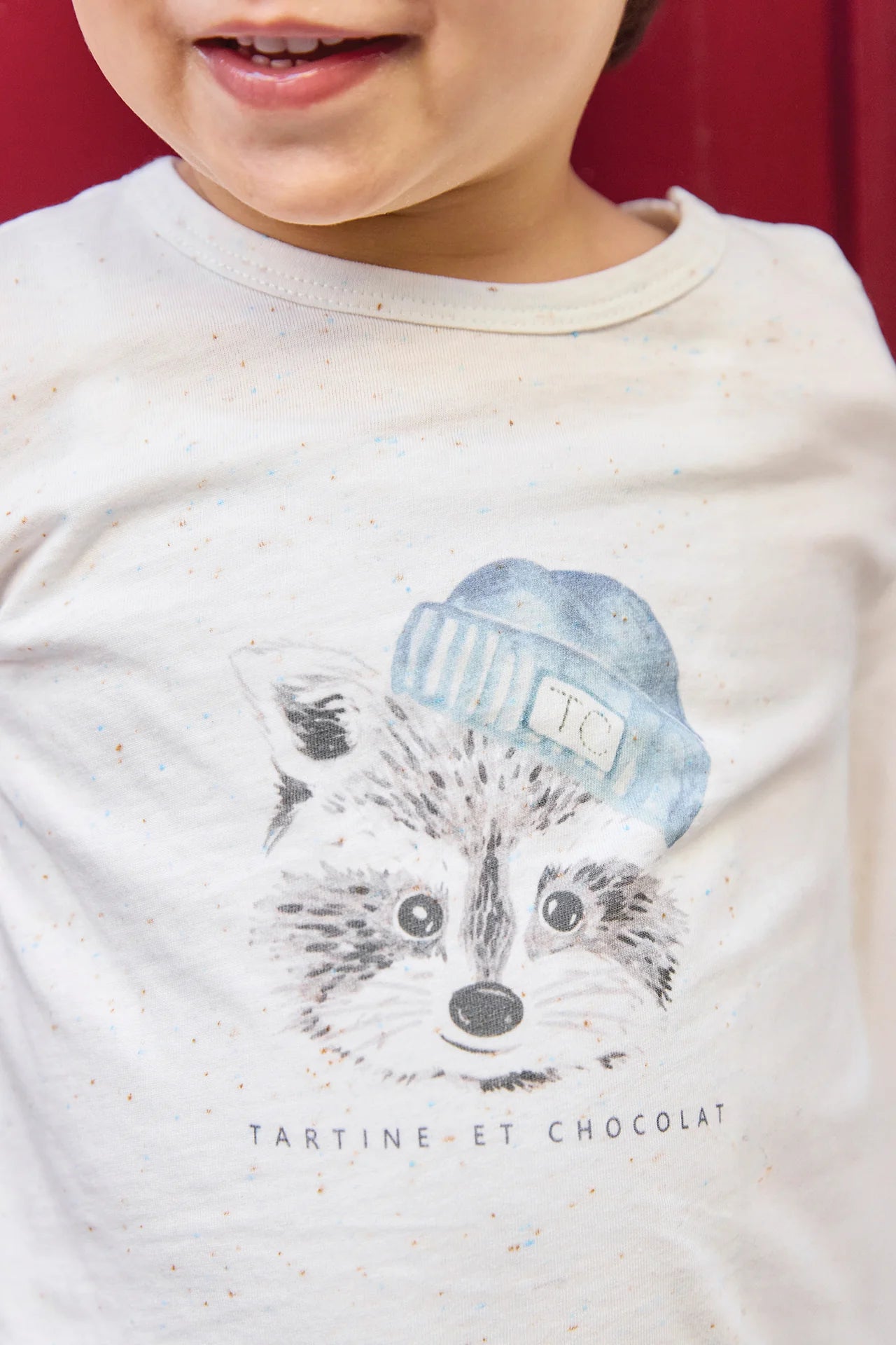 T-Shirt - Ecru Illustration raccoon