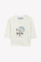T-Shirt - Ecru Illustration raccoon