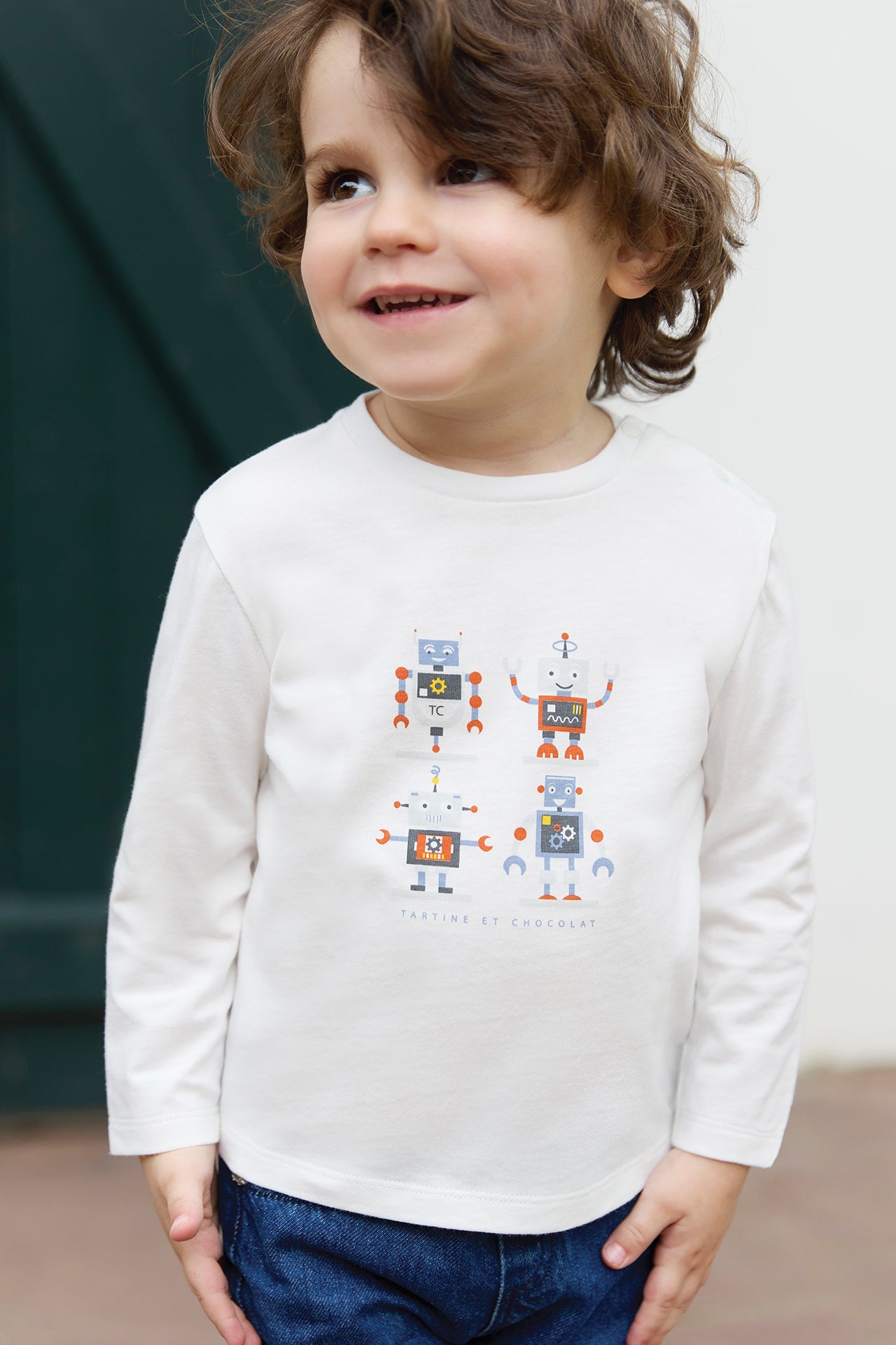 T-SHIRT - Blue Grey Illustration robots