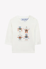 T-SHIRT - Blue Grey Illustration robots