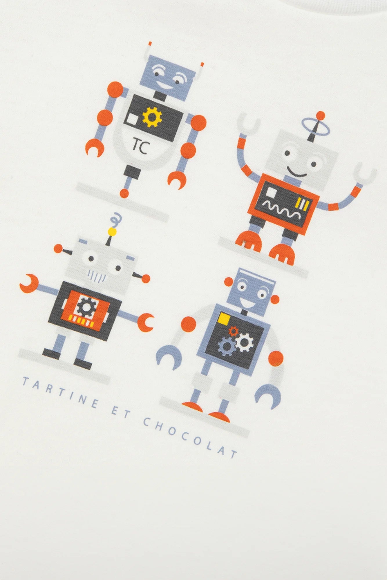 T-SHIRT - Blue Grey Illustration robots