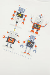 T-SHIRT - Blue Grey Illustration robots