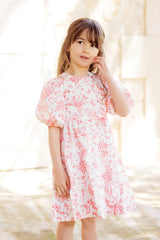 Long Dress Praline Inspiration Toile de Jouy - Pink