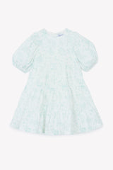 Long Dress Praline Inspiration Toile de Jouy - Lagoon Blue
