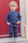 Boys Navy Blue Jersey Varsity Trouser Set
