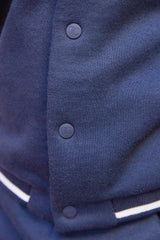 Boys Navy Blue Jersey Varsity Trouser Set