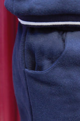 Boys Navy Blue Jersey Varsity Trouser Set