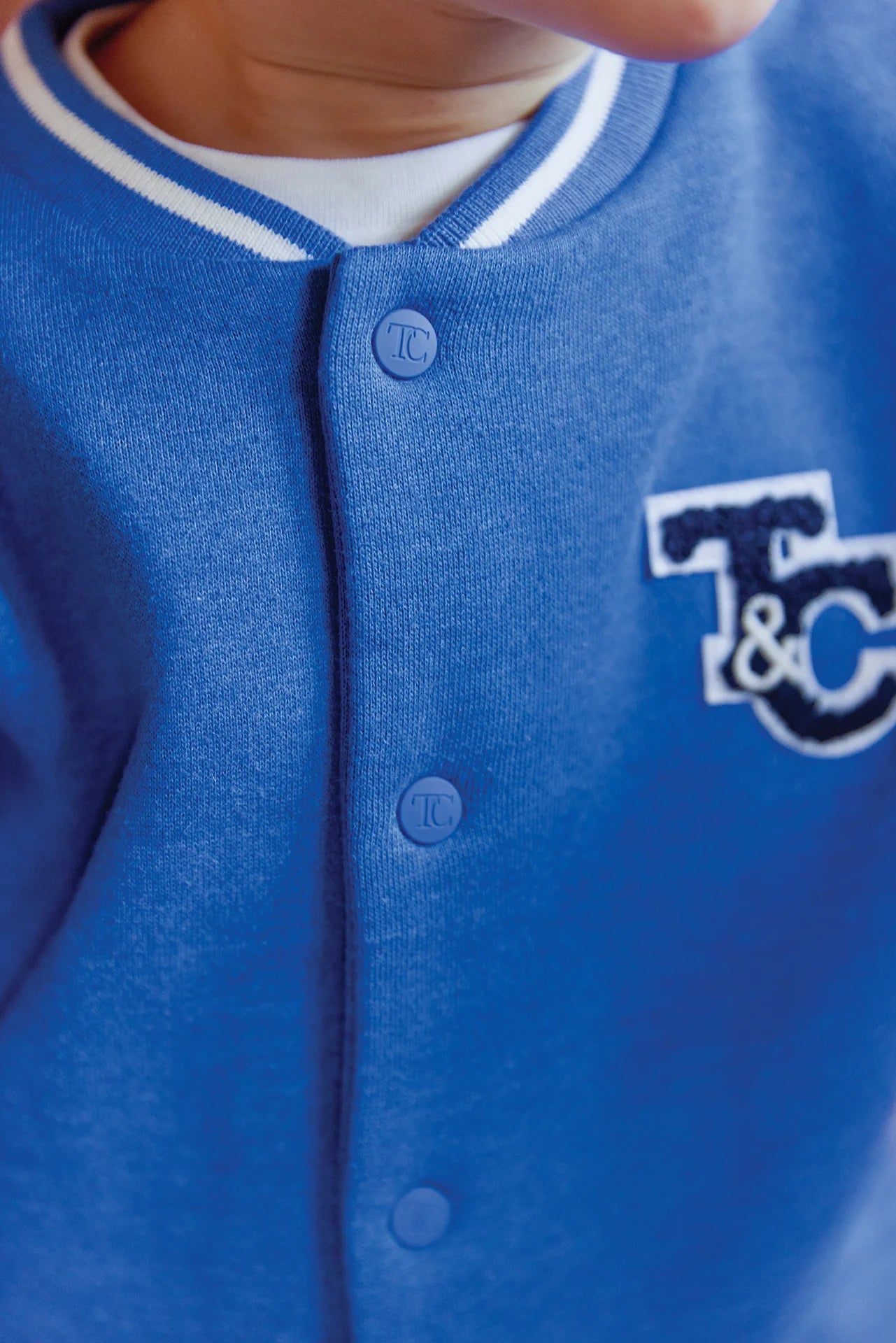 Boys Electric Blue Jersey Varsity Trouser Set