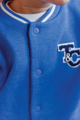 Boys Electric Blue Jersey Varsity Trouser Set