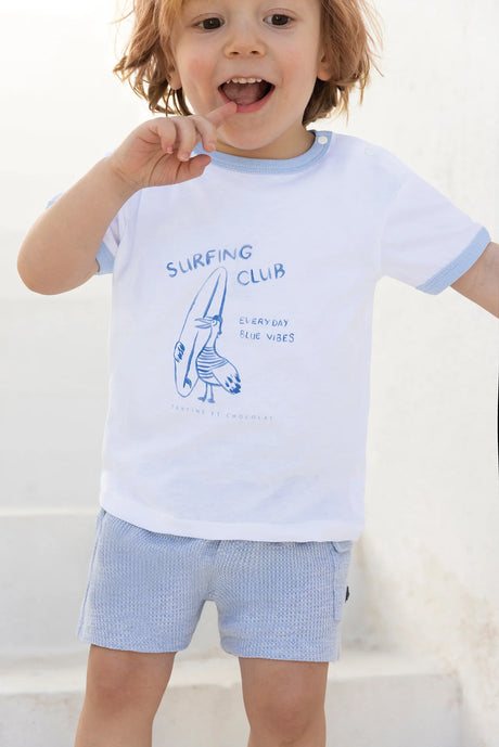 T-Shirt - White Cotton Illustration Seaside