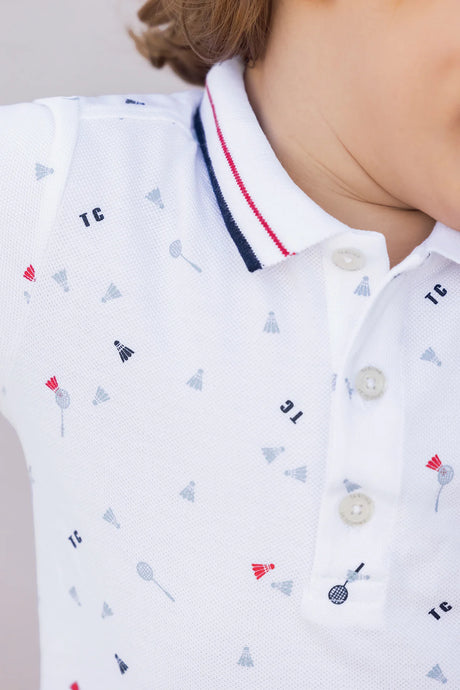 Polo Shirt - White Cotton Sports Club