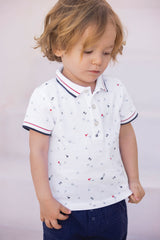 Polo Shirt - White Cotton Sports Club
