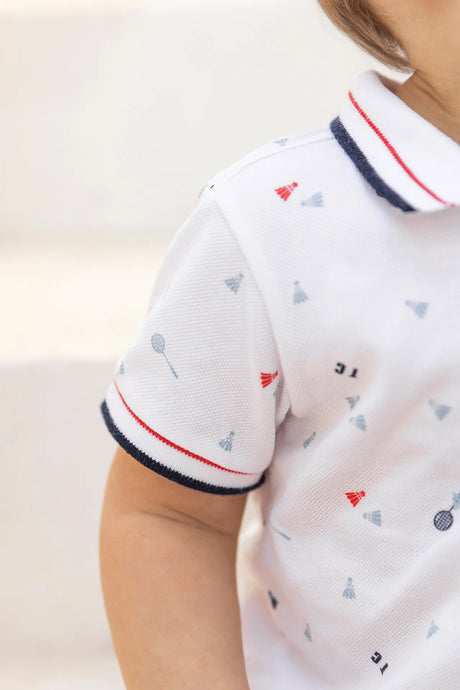 Polo Shirt - White Cotton Sports Club