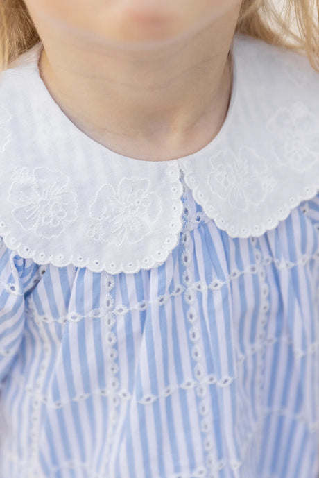 Dress - Azure Cotton Peter Pan Collar