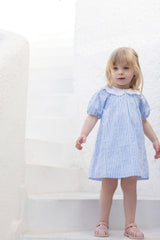 Dress - Azure Cotton Peter Pan Collar