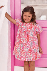 Dress - Pink Cotton Print Fabric Liberty