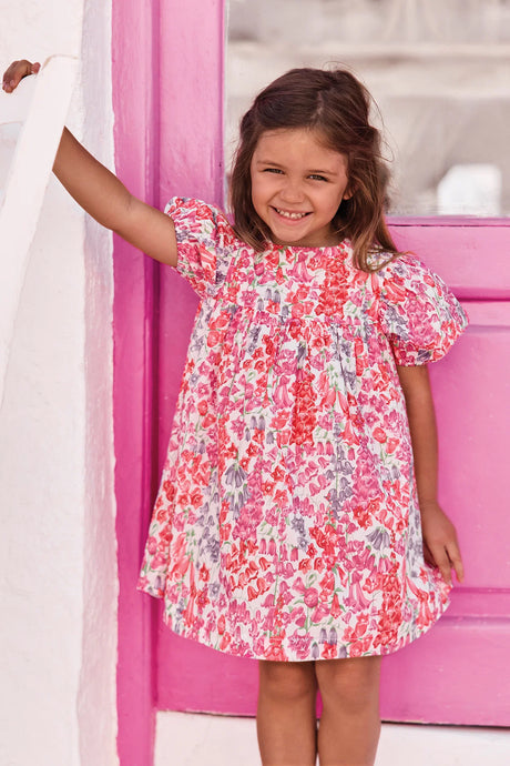 Dress - Pink Cotton Print Fabric Liberty