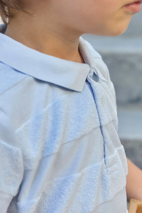Short Set - Blue Cloud Cotton Stripes