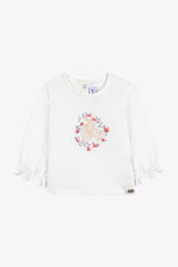 T-Shirt Medium Grey Cotton Rabbit Print