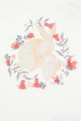 T-Shirt Medium Grey Cotton Rabbit Print