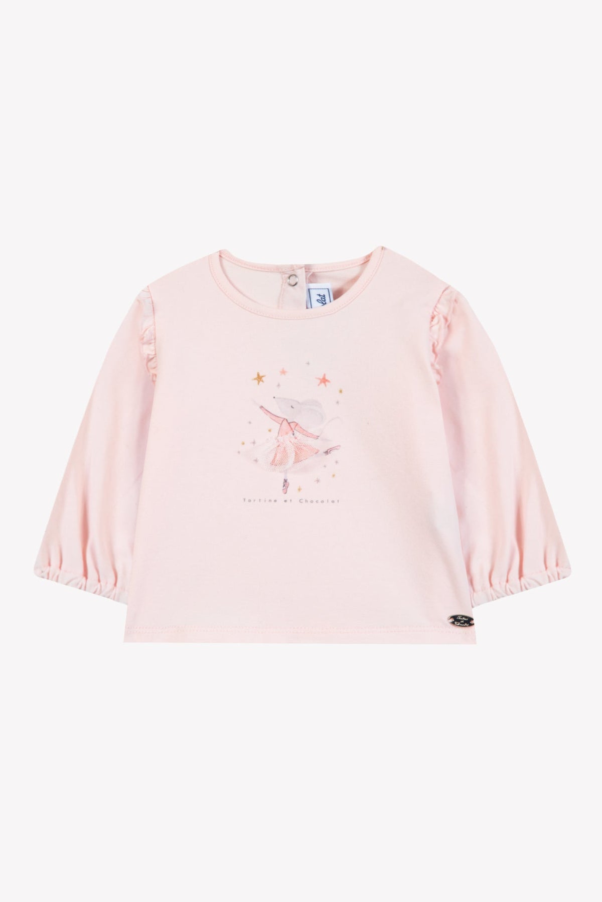 T-Shirt Misty Pink Cotton Dancing Mouse Print