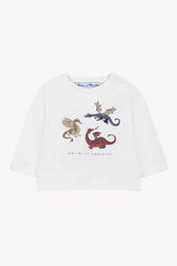 T-Shirt Burgundy Cotton Dinosaur Print