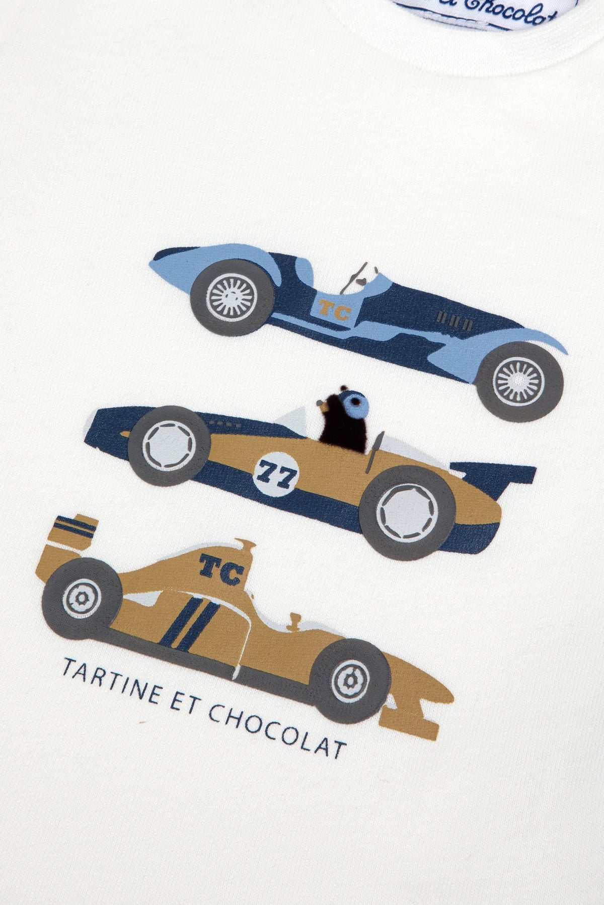 T-Shirt Mustard Cotton Cars Print