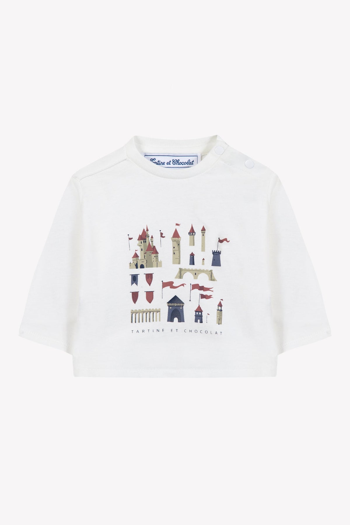 T-Shirt Ecru Cotton Castle Print