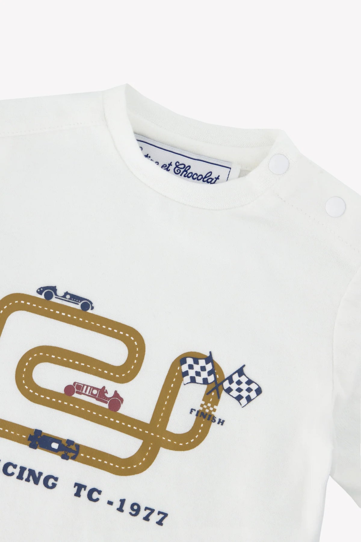 T-Shirt Mustard Cotton Racing Print