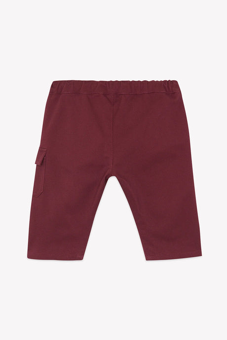 Pants - Burgundy Cotton Piqué