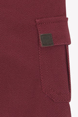 Pants - Burgundy Cotton Piqué