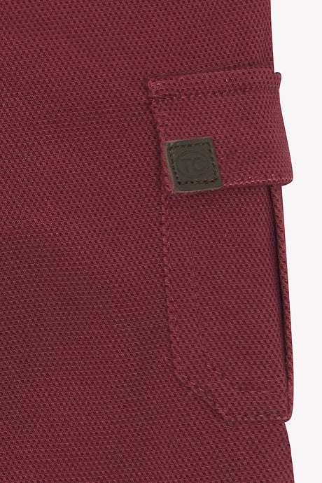 Pants - Burgundy Cotton Piqué