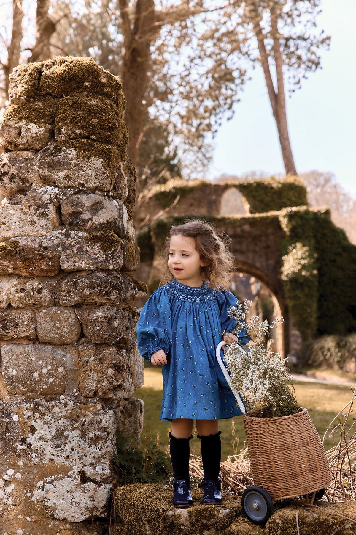 Dress - Cloud Cotton Floral Smocking