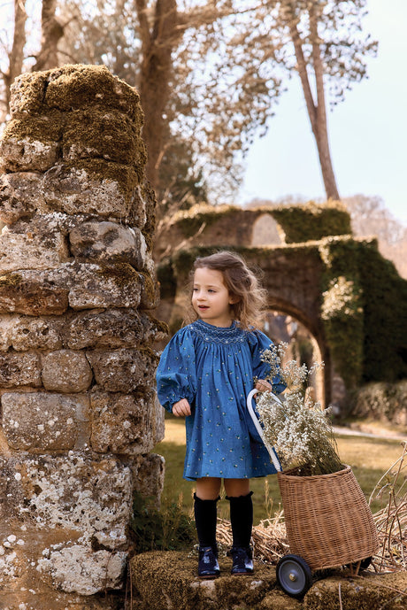 Dress - Cloud Cotton Floral Smocking