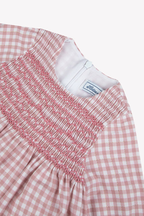 Dress - Blush Cotton Smocks Two-Tone Gingham