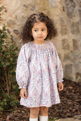 Dress - Cotton Mid Grey Floral Print