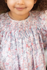 Dress - Cotton Mid Grey Floral Print