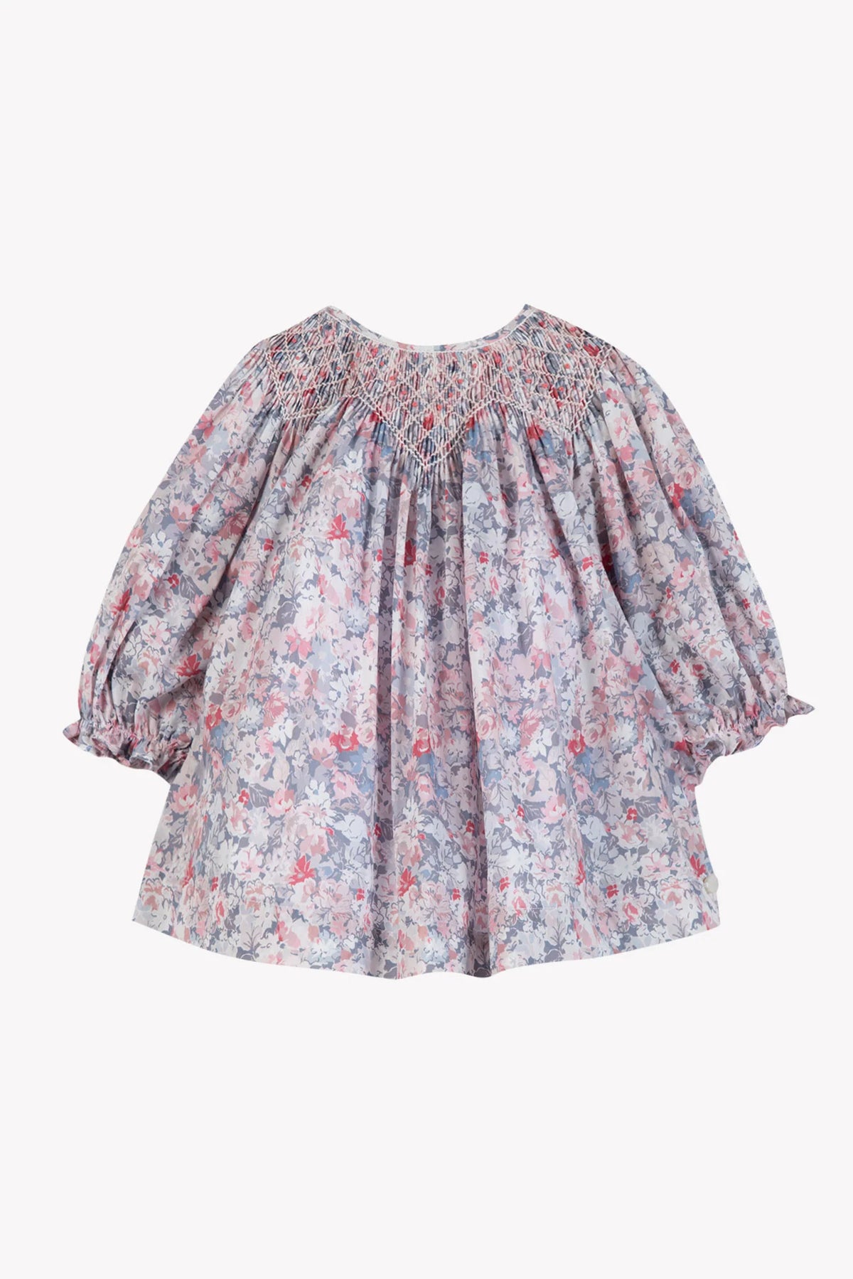 Dress - Cotton Mid Grey Floral Print